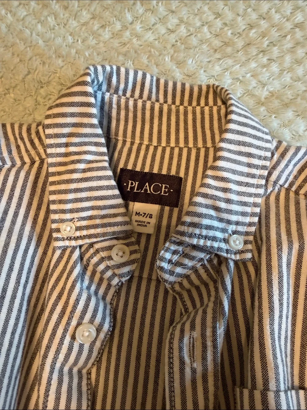 The Children's Place Grey & White Vertical Stripe Button-Down Shirt